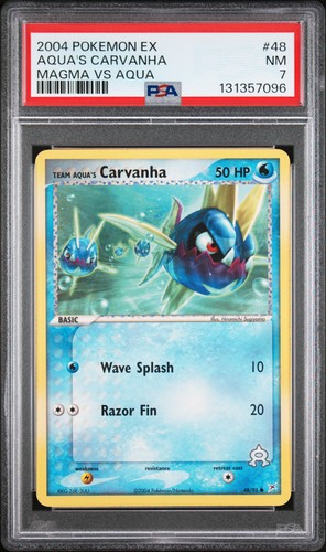 Team Aqua's Carvanha graded PSA 7 for sale on eBay