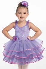 Weissman Showtime 13653 Purple Tutu With Pink Flower Accent And Hairclip Size SC