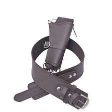 Cintura fondina singola stile cowboy pistola revolver tinta unita marrone scuro pelle premium