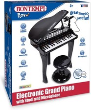 Pianoforte a Coda Elettronico 32 Tasti con Microfono e Sgabello, Effetti Lumi...