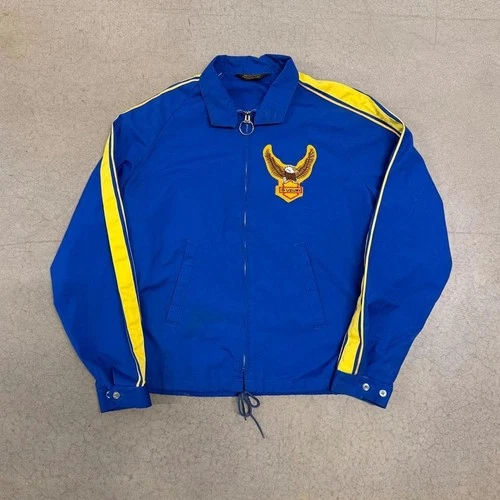 Vintage 70s Suzuki Racing Striped Jacket Size L - product listing photo