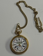 Arnex Swiss Incabloc Farm Scene on Dial  Case Back Pocket Watch