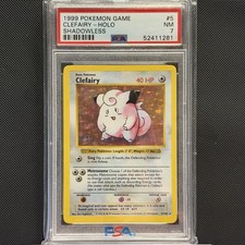 Pokemon - 1999 Base Set (Shadowless) - Clefairy Holo 5/102 - PSA 7