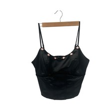 Wild Fable Black Cami Top Rosette Detail Smocked Back Size S