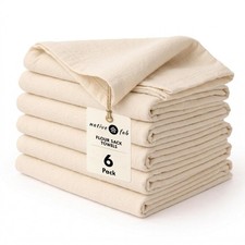 Flour Sack Towels, 6 Pack, 100 Cotton 18x28 Inches , Soft Texture, Lightwei...