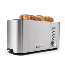 4-Slice Long Slot Toaster with Extra-Wide Slots & Bagel Function, Elite Cuisine