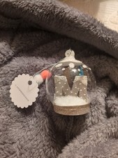 Anthropologie Alphabet Initial Snowglobe M Christmas Ornament