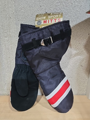 #ad #ad Vintage Kresge K Mart Boy#x27;s L Heavy Duty Cowhide Snow Sport Mitts Striped NOS $17.53