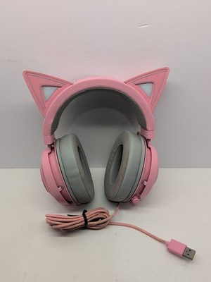 Razer Kraken RGB USB Gaming Headset Kitty Edition Tested Working #7