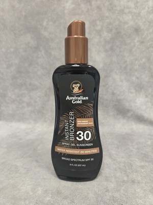 Australian Gold Instant Bronzer SPF 30 Spray Gel Sunscreen 8 oz.