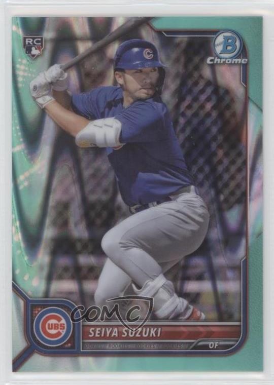 2022 Bowman Chrome Aqua RayWave Refractor /199 Seiya Suzuki #69 Rookie RC