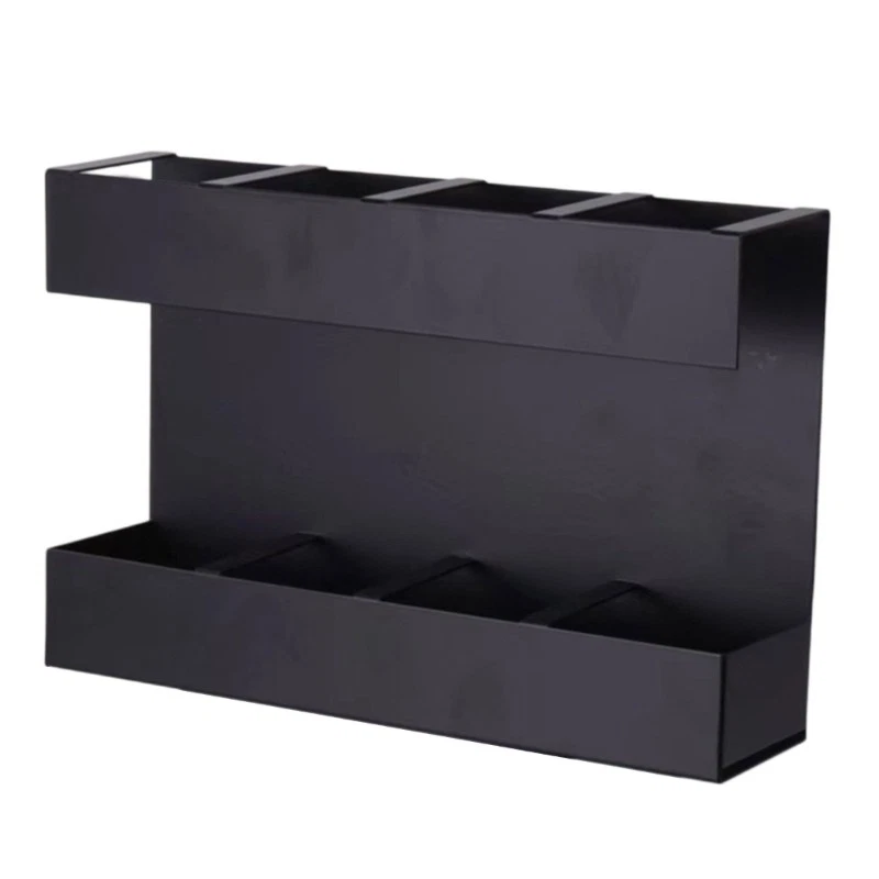 Kitchen Utensils Organizer Metal Straw Rack Wall Cabinet Mount Black Dispenser