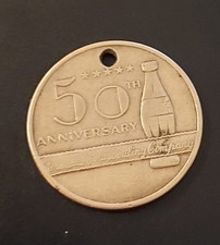 VTG 50th Anniversary 1949-1950 Coca-Cola Bottling Company Fob Medallion - Brass