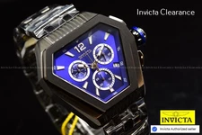 Invicta Mens Speedway 53mm Swiss Chronograph Blue Dial SS Watch