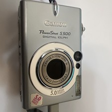 Canon Powershot S500 Digital ELPH 5.0 MP Camera Tested (needs battery)