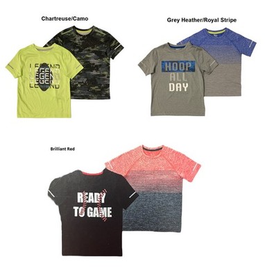 Member's Mark Boy's Moisture Wicking Short Sleeve 2PK Active T-Shirt