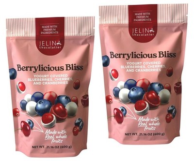 2-PACK Jelina Berrylicious Bliss Yogurt Covered Berries 21.6 oz each bag