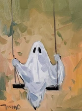 Jose Trujillo Art PRINT 16x20 Collectible Artist Painting Ghost Swing