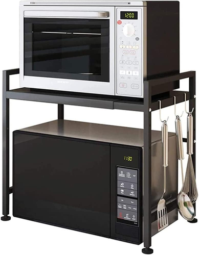 Mobile Portaoggetti Da Cucina, Supporto per Forno a Microonde, Con 2 Livelli Di - Foto 9 di 12
