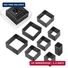 Leather Square Shape Punch Cutter Set 8 Sizes Leather Hollow Cutter Kit Durable