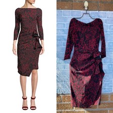 Chiara Boni La Petite Robe Zelma 3/4 Sleeve Shirred detail Dress Wildernes Red s