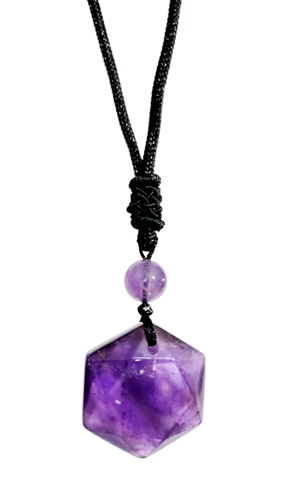 Collar de amatista Hexagrama Colgante Púrpura Piedra preciosa Protección... - Imagen 5 de 24