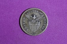 1918 S Philippines 20 Centavos Silver Coin #M26086