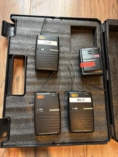 Set of 4 Samson UHF Wireless Mic Beltpack transmitters CT7 (x3) UT1L (x1) & Case