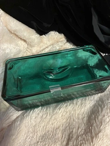Vintage Jeanette Teal Blue Green Covered Refrigerator Dish