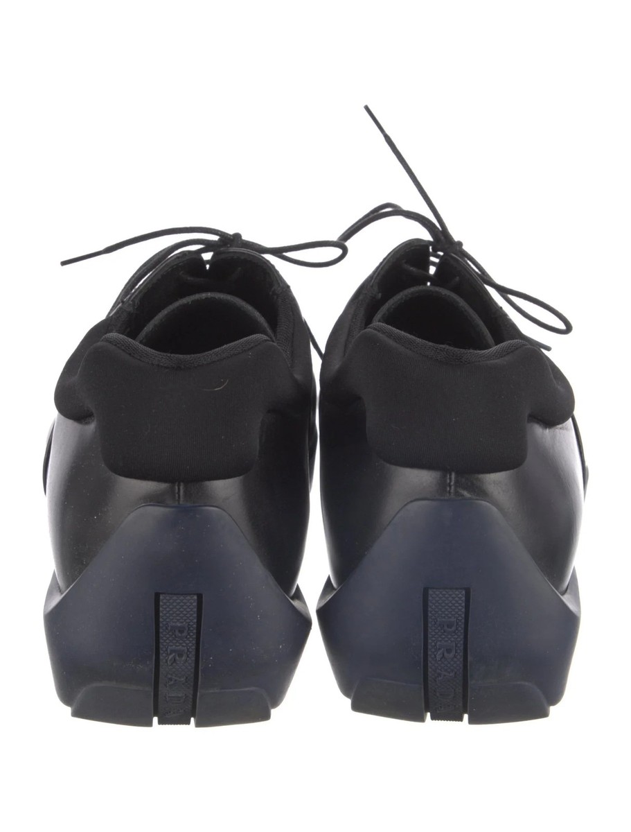 Prada Mens Black Leather Platform Oxford Shoes US 11.5 Lace  display picture 2