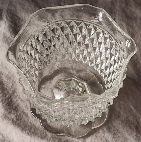 Indiana Glass Clear Diamond Point Bowl 3.25" 6 oz Condiment Candy Nuts Sugar EUC - Picture 2 of 3