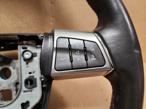 2010 CADILLAC SRX OEM GRAY SILVER TRIM LEATHER WOODGRAIN STEERING WHEEL 20857504 - Picture 2 of 12