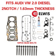 Oem Cylinder Head Gasket Set W Bolts For Vw Tdi Diesel 2.0l Cjaa Cbea 2 Notch