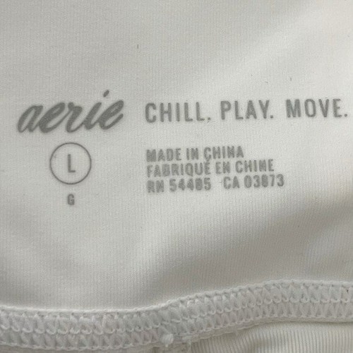 Aerie Chill Play Move Hi-Rise 7/8 Leggings Mesh Stretch White Large Pockets - Picture 6 of 10
