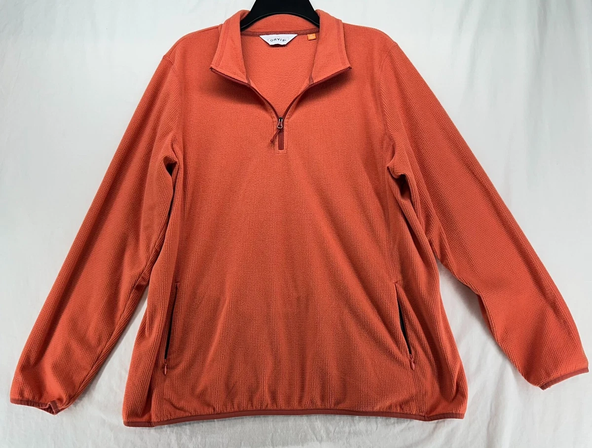 Pull Orvis homme XL orange truite fesses quart zip pull pêche
