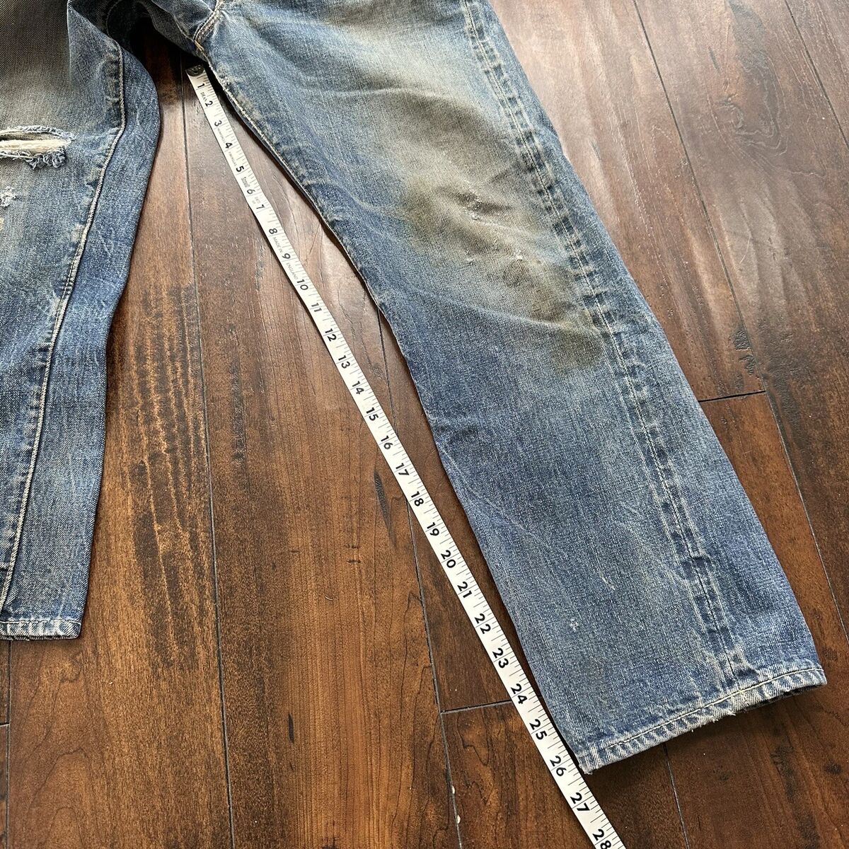 Levis 501 XX Big E True Vintage 60s Redline THRASHED Denim Levis 501 XX Big E True Vintage 60s Redline THRASHED Denim