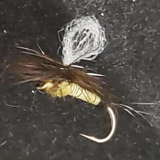 BLUE WING OLIVE SIZE 20 PARACHUTE LOOPWING HAND TIED FRONTIER FISHING FLIES