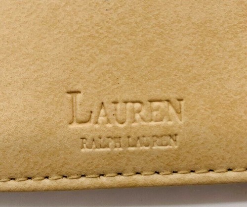 Lauren Ralph Lauren Womens Wallet Wool Houndstooth Beige Trifold Leather Inside - Picture 3 of 10