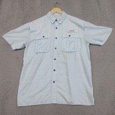 Magellan Shirt Men M Blue Check Fishing Outdoor Moisture-Wicking Utility Hiking