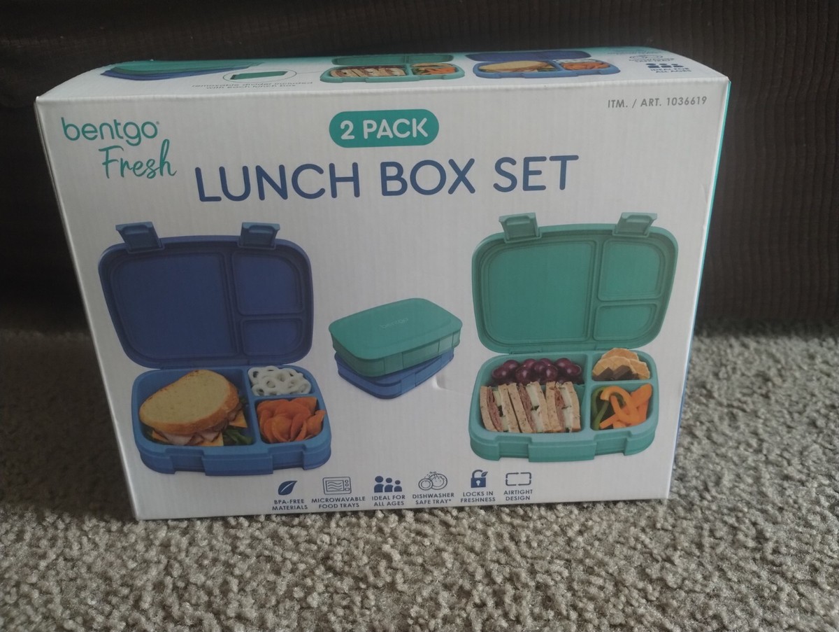 Bentgo fresh blue/green 2 pack leak proof 4 compartment