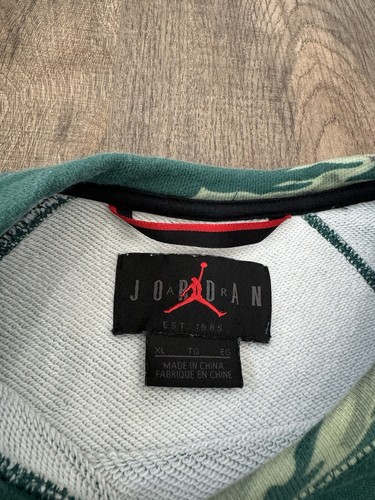 Sudadera Jordan Camuflada Vuelo Para Hombre Talla XL Vellón Verde Gráfico Y2K BQ6845-010 - Imagen 10 de 17