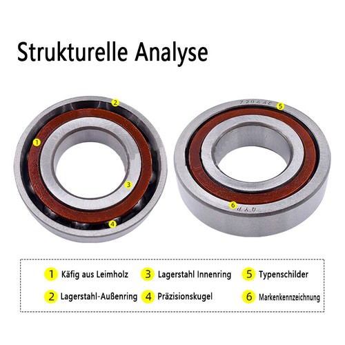 Schrägkugellager Festlager 7000AC 7001AC 7002AC 7004AC - 7016AC Spindellager - Bild 2 von 7