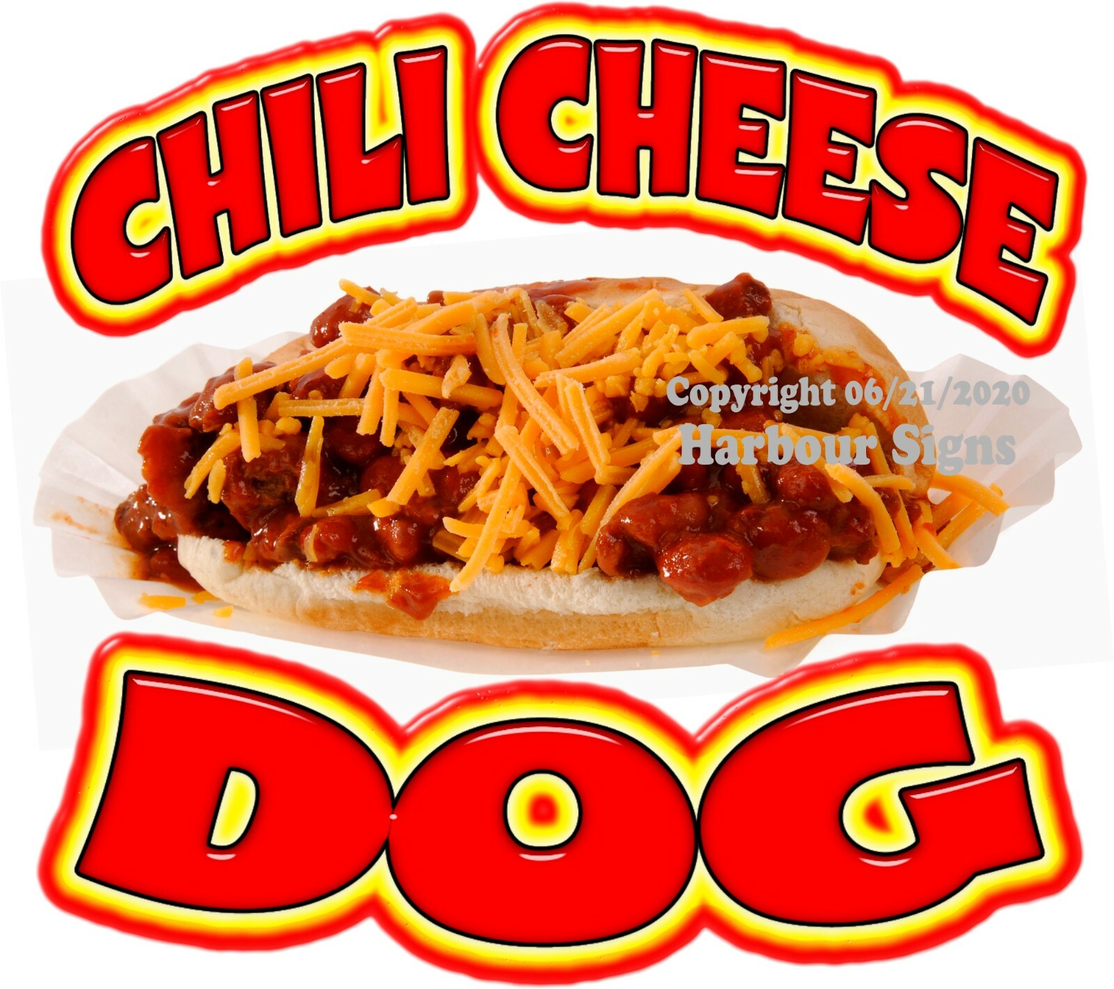 Chili Cheese Dog DECAL (Choose Your Size) Hot Dogs Food Truck Concession Sticker