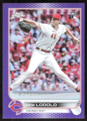 2022 4804A Topps Chrome Update Purple Refractor Nick Lodolo Rookie