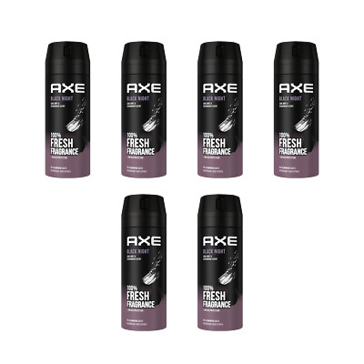 AXE Deo Deospray Bodyspray Black Night Deodorant ohne Aluminiumsalze 6x 150ml