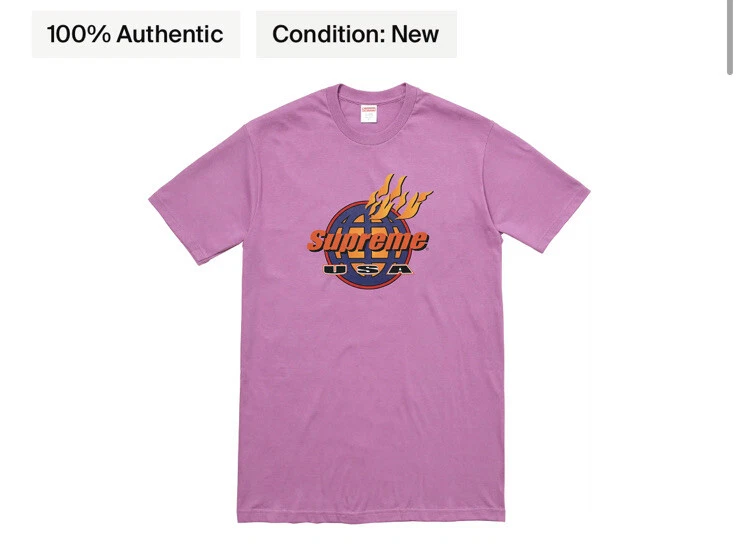 Tee shirt Supreme Fire violet clair taille Medium FW17