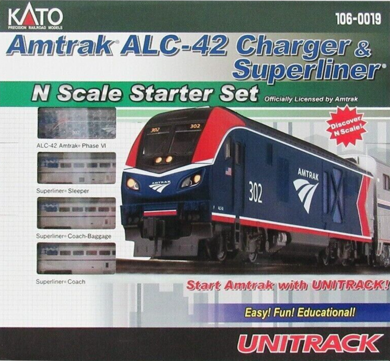 KATO ~ New 2026 ~ N Scale Amtrak ALC-42 Charger ~ Unitrack Starter