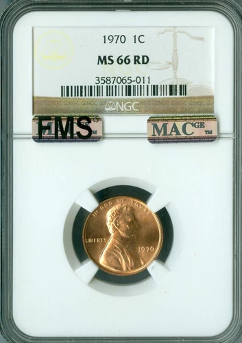 1970 LINCOLN CENT NGC MS66 CHERRY RED MAC FMS PQ 2ND FINEST REGISTRY *