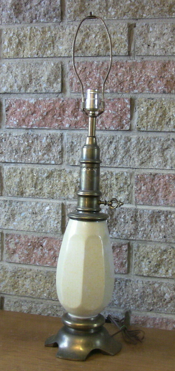 Vintage Stiffel Table Lamp Brass & Ceramic For Parts or Restore Base