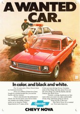 1977 Chevrolet Nova 1976 Chevy Nova Police Cop Car Decorative Replica Metal Sign